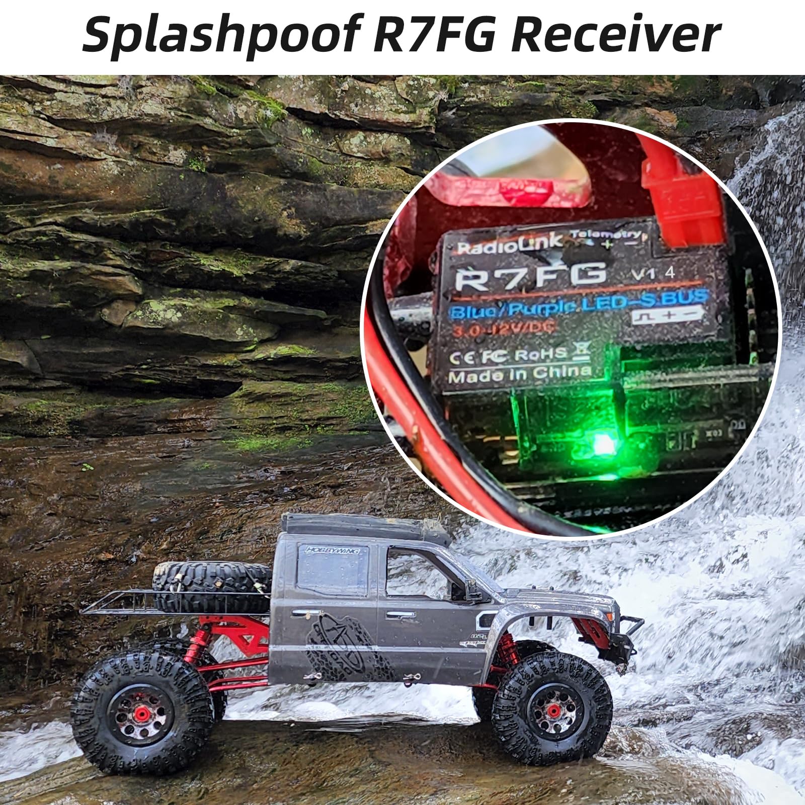 Radiolink R7FG RC Empfänger 2.4 Ghz Gyro-integriert 7 Kanäle mit Spannung-Telemetrie 600m Reichweite für Autos Boote kompatibel mit RC8X/RC6GS V3/RC4GS V3/T8FB/T8S/T16D/T12D - Image 7