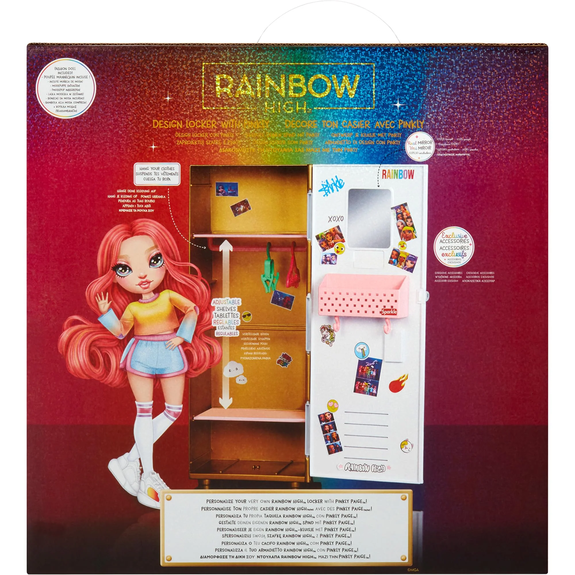 Rainbow High Design & Style Schließfach Spielset – Mit Regalen, Kleiderbügeln, Accessoires und Aufklebern, tolles Spielzeug und Geschenk für Kinder im Alter von 4 bis 12+ Jahren - Image 3