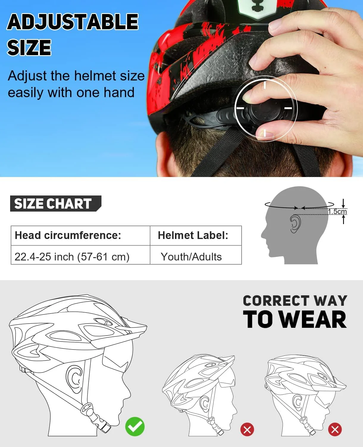 RaMokey Fahrradhelm Erwachsene mit Licht,Radhelm, Cityhelm Urban Fahrradhelm für Herren Damen mit Abnehmbarer Magnetische Schutzbrille Visier, Fahrrad Helm mit 18 Belüftungskanäle57-62cm (Red) - Image 5