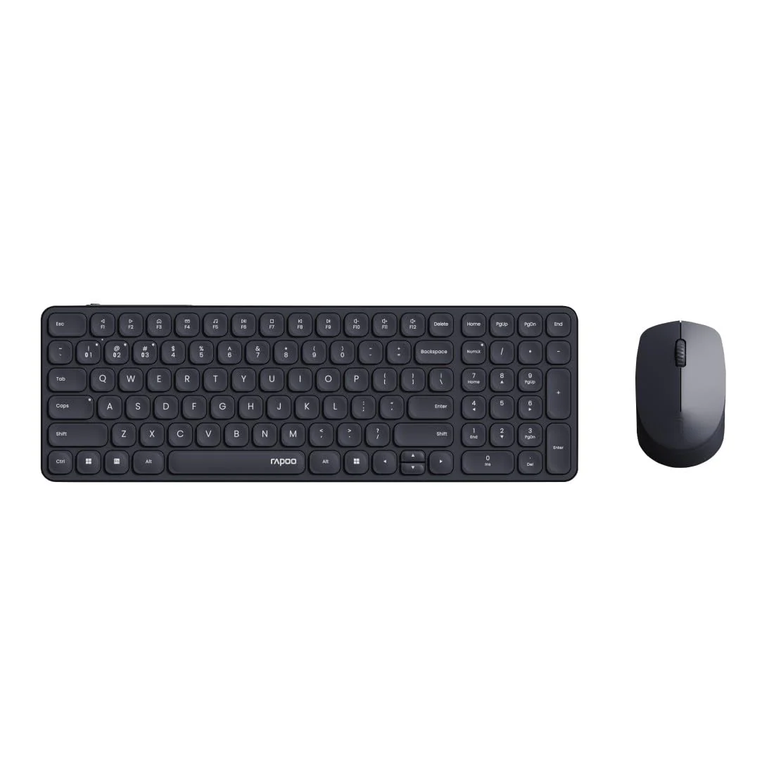 Rapoo 9310M kabelloses Tastatur-Maus Set Wireless Deskset 2400 DPI Sensor bis zu 12 Monate Batterielaufzeit flaches Aluminium Design DE-Layout QWERTZ PC & Mac - schwarz - Image 5