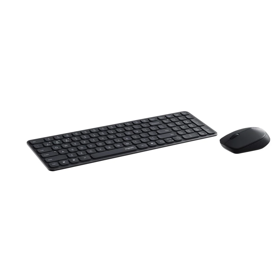 Rapoo 9310M kabelloses Tastatur-Maus Set Wireless Deskset 2400 DPI Sensor bis zu 12 Monate Batterielaufzeit flaches Aluminium Design DE-Layout QWERTZ PC & Mac - schwarz - Image 6