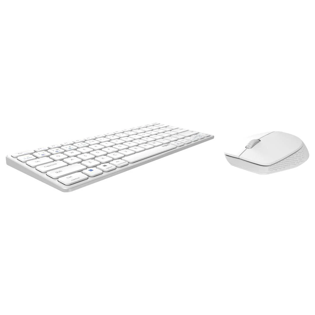 Rapoo 9600M kabelloses Tastatur-Maus Set Wireless Deskset 1300 DPI Sensor wiederaufladbarer Akku flaches Aluminium Design DE-Layout QWERTZ PC & Mac - weiß - Image 6