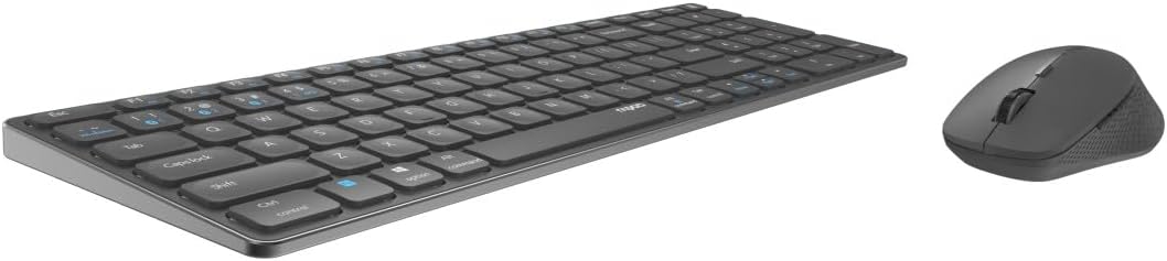 Rapoo 9700M kabelloses Tastatur-Maus Set Wireless Deskset 1600 DPI Sensor wiederaufladbarer Akku flaches Aluminium Design DE-Layout QWERTZ PC & Mac - dark grey - Image 8