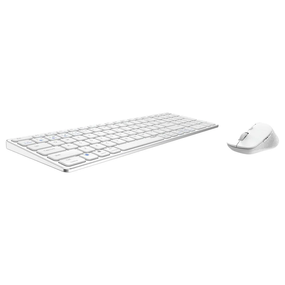 Rapoo 9700M kabelloses Tastatur-Maus Set Wireless Deskset 1600 DPI Sensor wiederaufladbarer Akku flaches Aluminium Design DE-Layout QWERTZ PC & Mac - weiß - Image 2