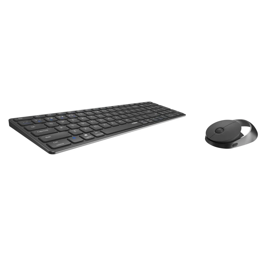 Rapoo 9750M kabelloses Tastatur-Maus Set Wireless Deskset 1600 DPI Sensor wiederaufladbarer Akku flaches Aluminium Design DE-Layout QWERTZ PC & Mac - dunkelgrau - Image 2