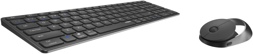 Rapoo 9750M kabelloses Tastatur-Maus Set Wireless Deskset 1600 DPI Sensor wiederaufladbarer Akku flaches Aluminium Design DE-Layout QWERTZ PC & Mac - dunkelgrau - Image 6