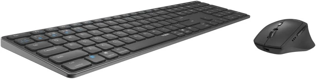 Rapoo 9800M kabelloses Tastatur-Maus Set Wireless Deskset 1600 DPI Sensor wiederaufladbarer Akku flaches Aluminium Design DE-Layout QWERTZ PC & Mac - dark grey - Image 3