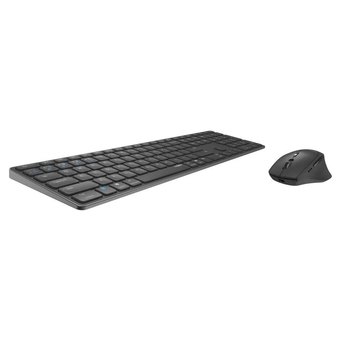 Rapoo 9800M kabelloses Tastatur-Maus Set Wireless Deskset 1600 DPI Sensor wiederaufladbarer Akku flaches Aluminium Design DE-Layout QWERTZ PC & Mac - dark grey - Image 6