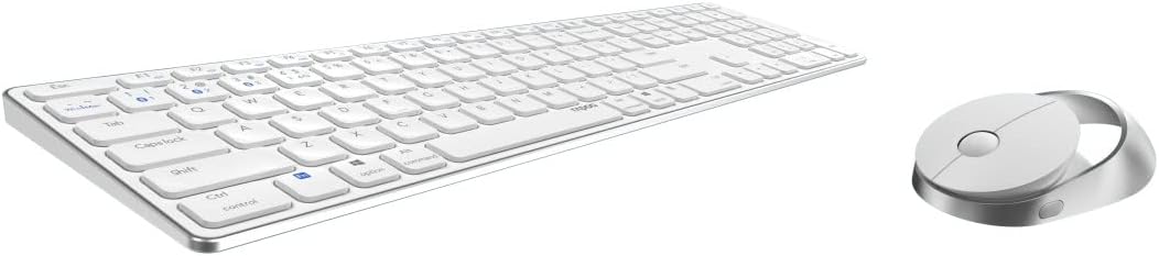 Rapoo 9850M kabelloses Tastatur-Maus Set Wireless Deskset 1600 DPI Sensor wiederaufladbarer Akku flaches Aluminium Design DE-Layout QWERTZ PC & Mac - weiß - Image 3