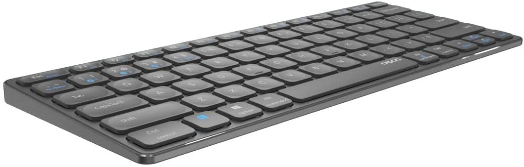 Rapoo E9600M kabellose Tastatur wireless Keyboard flaches Aluminium Design umweltfreundlicher wiederaufladbarer Akku DE-Layout QWERTZ PC & Mac - dark grey - Image 8