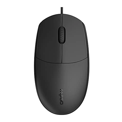 Rapoo NX1820 kabelgebundenes Tastatur-Maus Set Deskset 1600 DPI Sensor einfache Installation ergonomisch für Links- und Rechtshänder DE-Layout QWERTZ PC & Mac - schwarz - Image 3