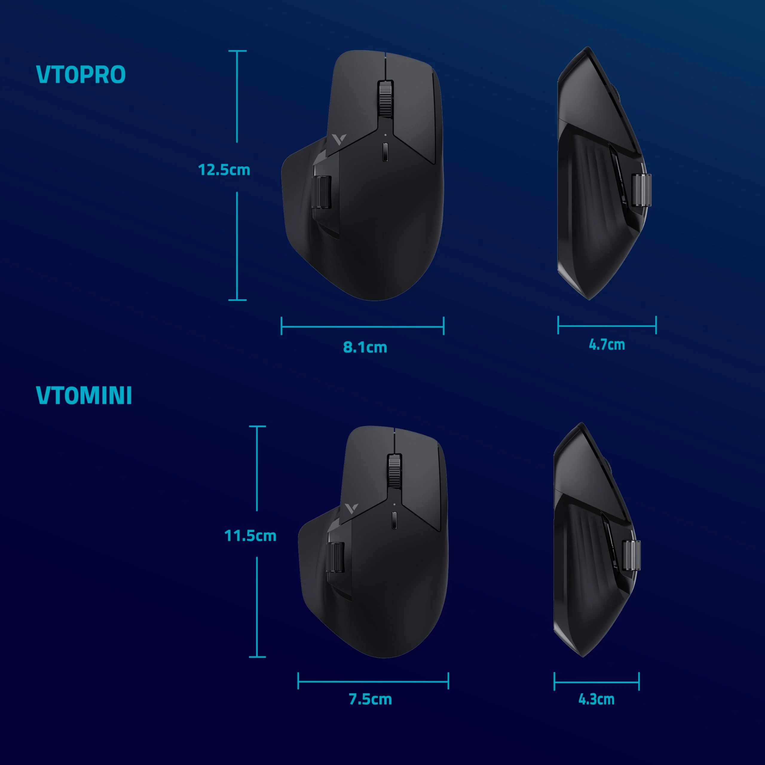Rapoo VT0PRO kabellose 2,4 GHz High-Performance Gaming-Maus mit 26000 DPI optischem Sensor, 50 G Beschleunigung, 650 IPS, bis zu 160h Akkulaufzeit, PC/Mac - Schwarz - Image 6
