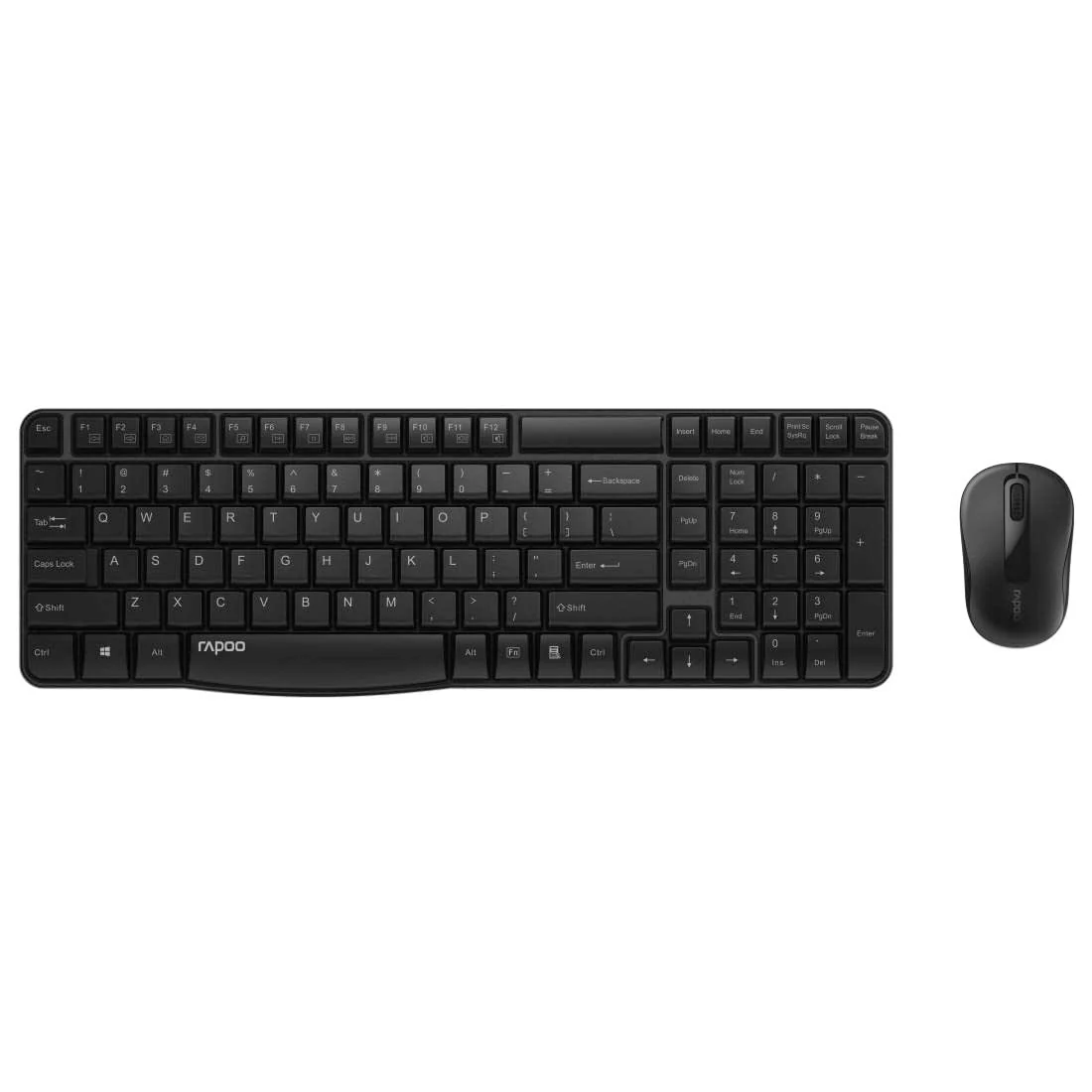 Rapoo X1800S kabelloses Tastatur-Maus Set Wireless Deskset 1000 DPI Sensor 12 Monate Batterielaufzeit ergonomisch für Links- und Rechtshänder DE-Layout QWERTZ PC & Mac - schwarz, Kompakt - Image 5