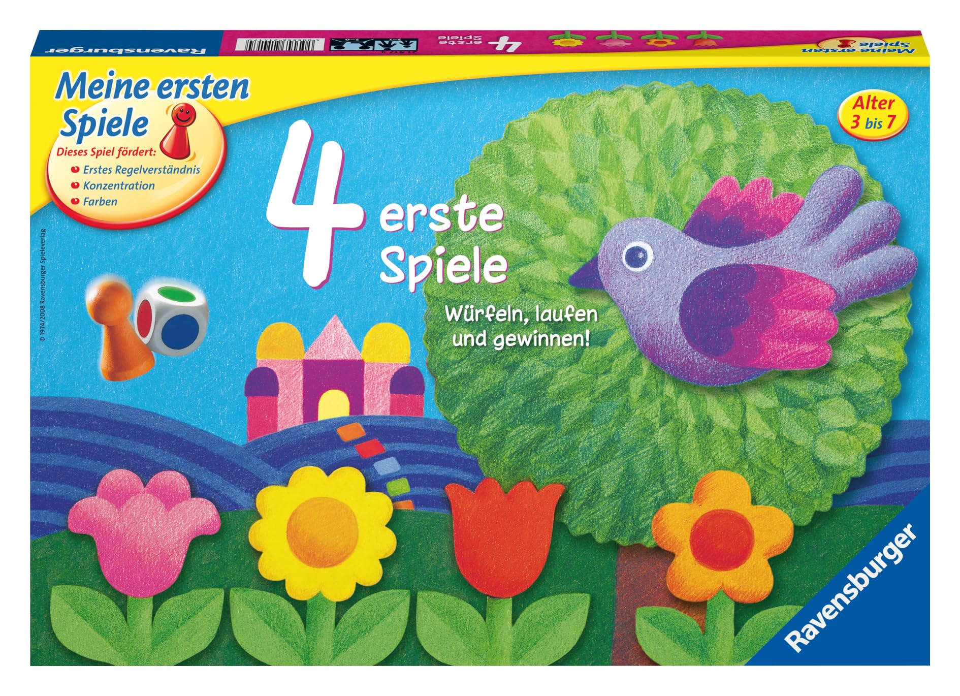 Ravensburger 21417-4 erste Spiele - Spielesammlung für die Kleinen - Spiele für Kinder ab 3 Jahren, Brettspiele für 2-6 Spieler - Farbwürfel - Image 5