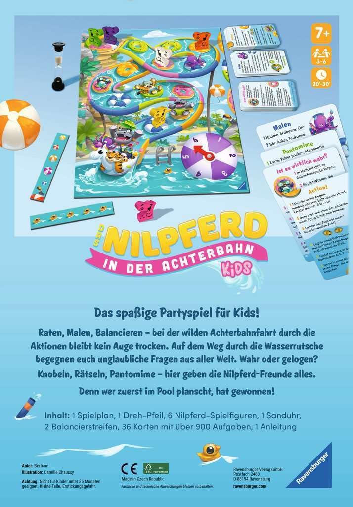 Ravensburger 22361 - Das Nilpferd in der Achterbahn Kids - Gesellschaftsspiel für Kinder und Familien ab 7 Jahren, für 3-6 Spieler - Partyspiel, Silvesterspiel, Kinderspiel - Image 4