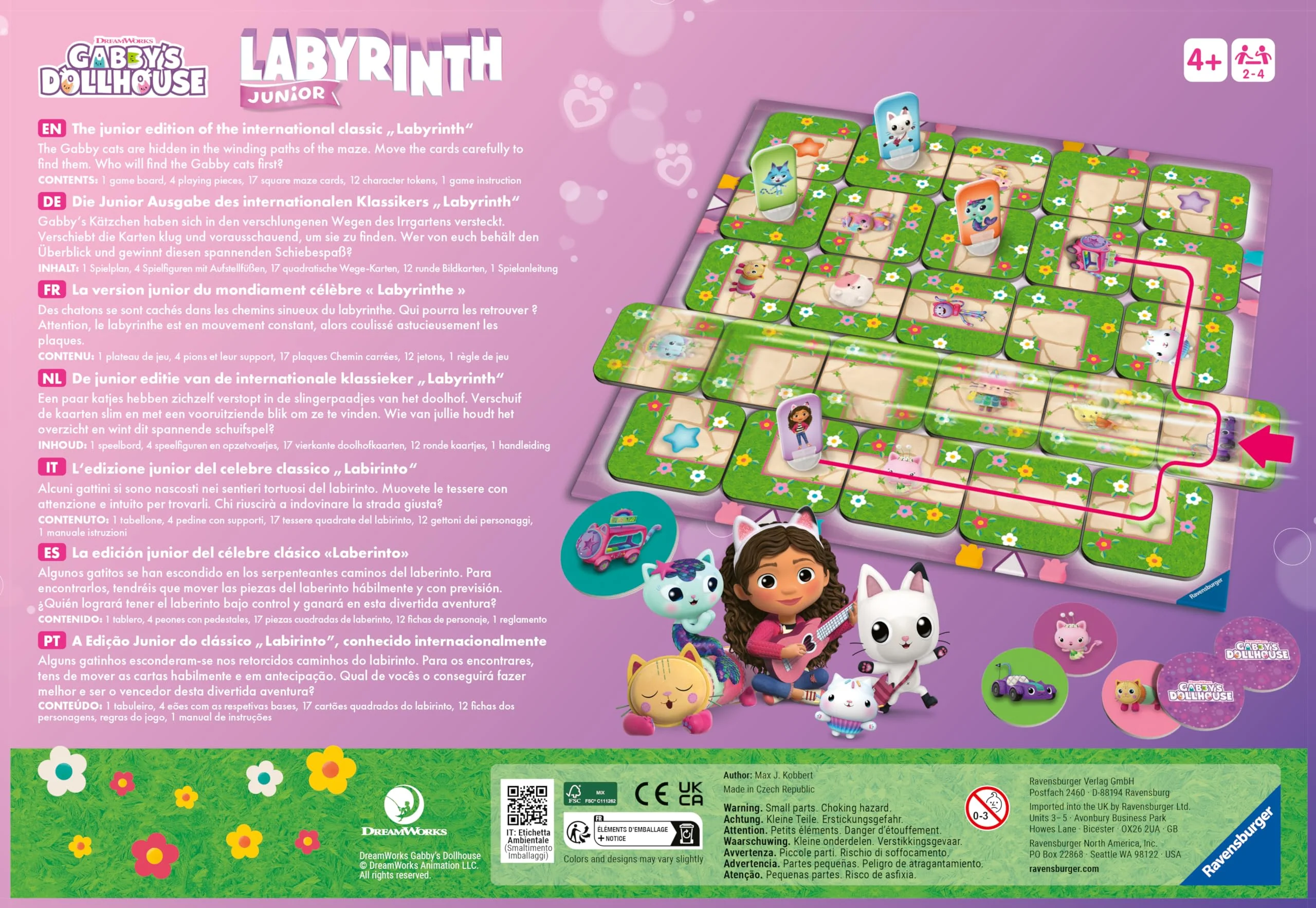 Ravensburger 22648 Gabby's Dollhouse Junior Labyrinth - Brettspiel-Klassiker als Junior Version für Fans der beliebten Serie, Gesellschaftsspiel für 2 bis 4 Spieler ab 4 Jahren - Image 2