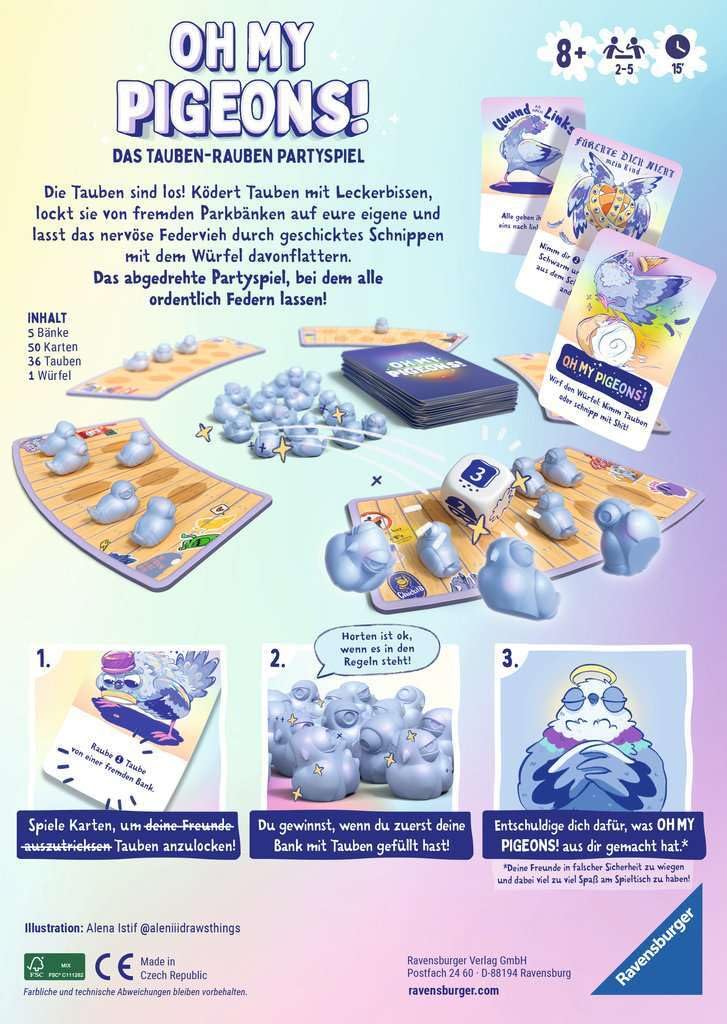 Ravensburger 22688 - Oh My Pigeons! - Das Tauben-Rauben Partyspiel - Kartenspiel und Partyspiel für 2-5 Personen ab 8 Jahren - Geburtstagsgeschenke - Image 4