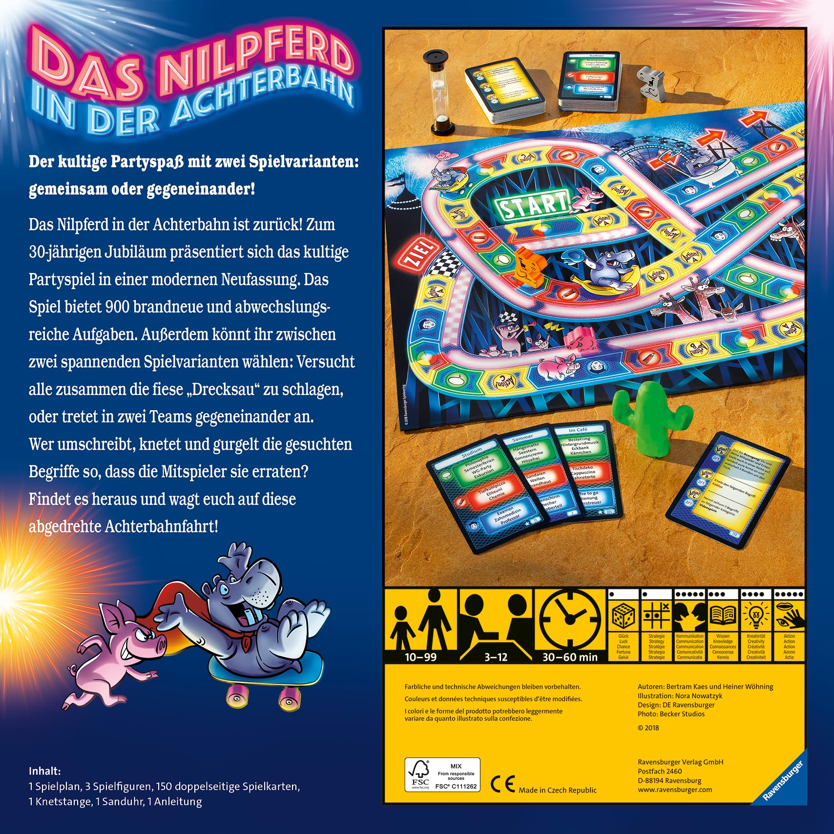Ravensburger 26772 - Nilpferd in der Achterbahn - Gesellschaftsspiel für die ganze Familie, Spiel für Erwachsene und Kinder ab 10-99 Jahren, für 3-12 Spieler - Partyspiel, Silvesterspiel - Image 2