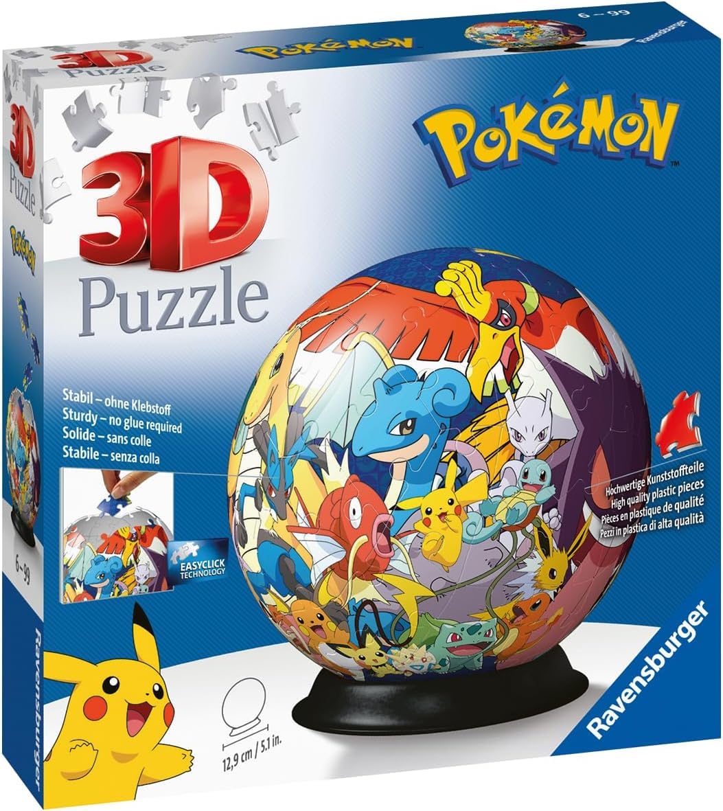 Ravensburger 3D Puzzle 11785 - Puzzle-Ball Pokémon - Puzzleball aus dreidimensionalen Puzzleteilen - für große und kleine Pokémon Fans ab 6 Jahren - Image 3
