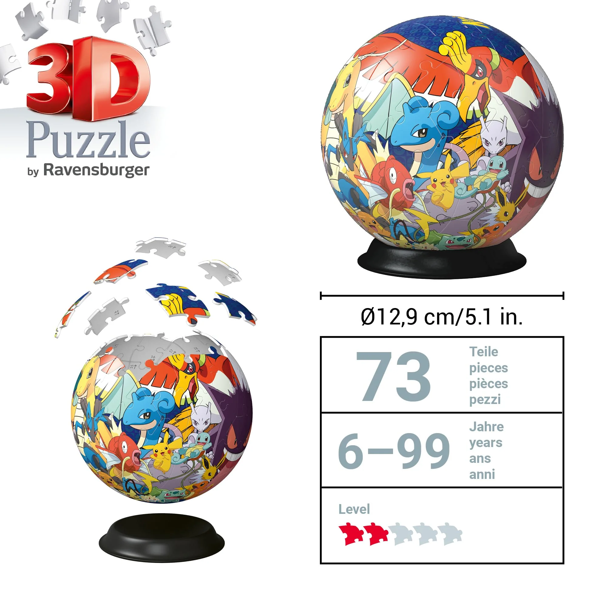 Ravensburger 3D Puzzle 11785 - Puzzle-Ball Pokémon - Puzzleball aus dreidimensionalen Puzzleteilen - für große und kleine Pokémon Fans ab 6 Jahren - Image 9