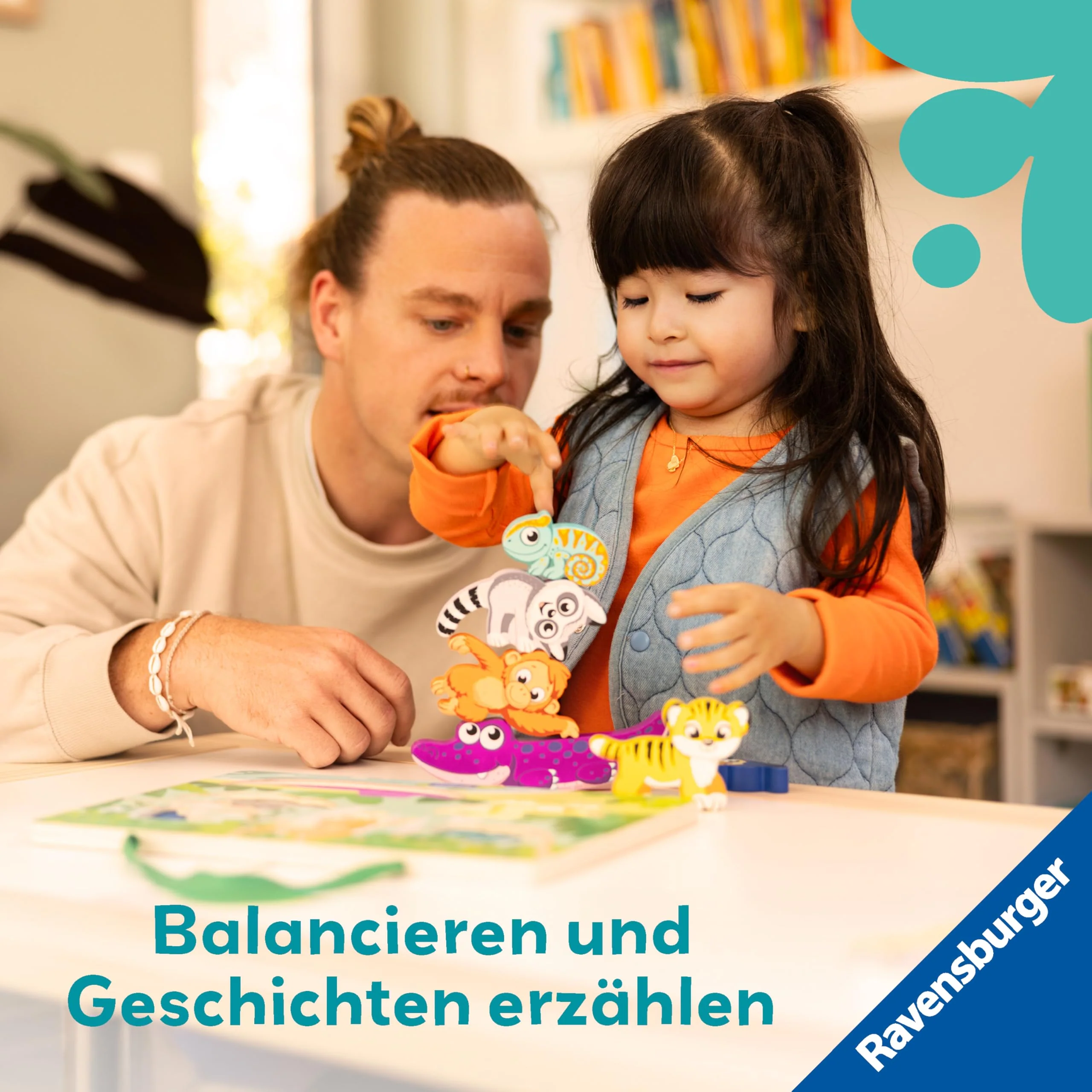 Ravensburger 4872 Play+ Magnetisches Holz-Fühl-Puzzle: Dschungel, Holzpuzzle ab 1 Jahr, 6 Puzzleteile mit stabilem Holzbrett, FSC, Magnetspielzeug - Image 5