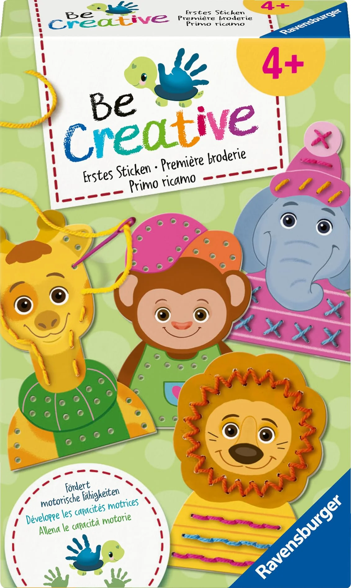 Ravensburger BeCreative Erstes Sticken - Bastelset für Kinder ab 4 Jahren, Erstes Sticken für Mädchen und Jungen - 25536 - Geburtstagsgeschenke, Deko selber basteln