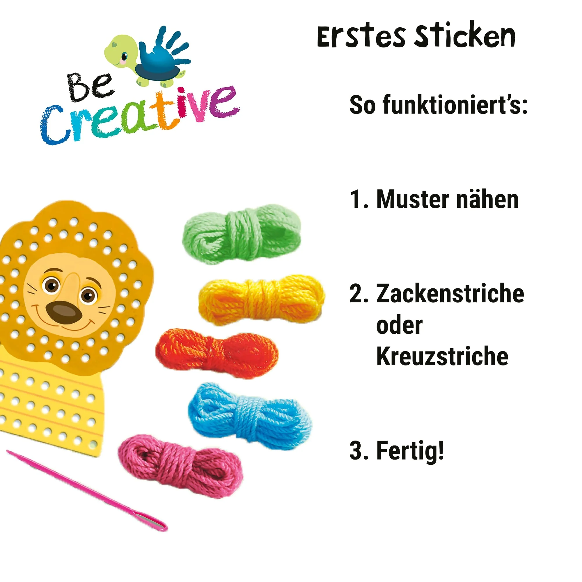 Ravensburger BeCreative Erstes Sticken - Bastelset für Kinder ab 4 Jahren, Erstes Sticken für Mädchen und Jungen - 25536 - Geburtstagsgeschenke, Deko selber basteln - Image 6