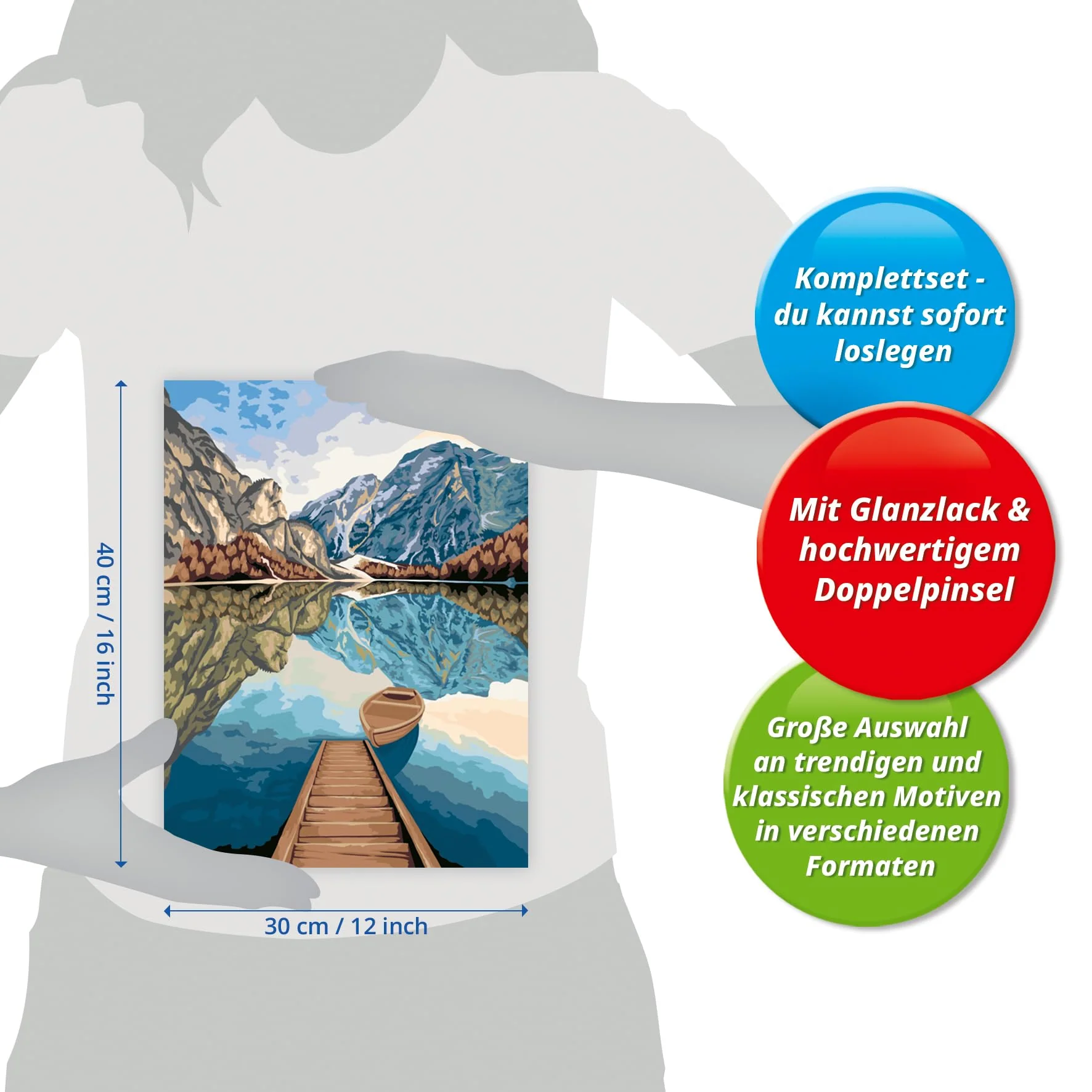 Ravensburger CreArt 23612 - Seeblick - Malen nach Zahlen Erwachsene, DIY Malset mit Pinsel und Acrylfarben, Geschenk für Frauen und Männer, Malen für Erwachsene - Image 3
