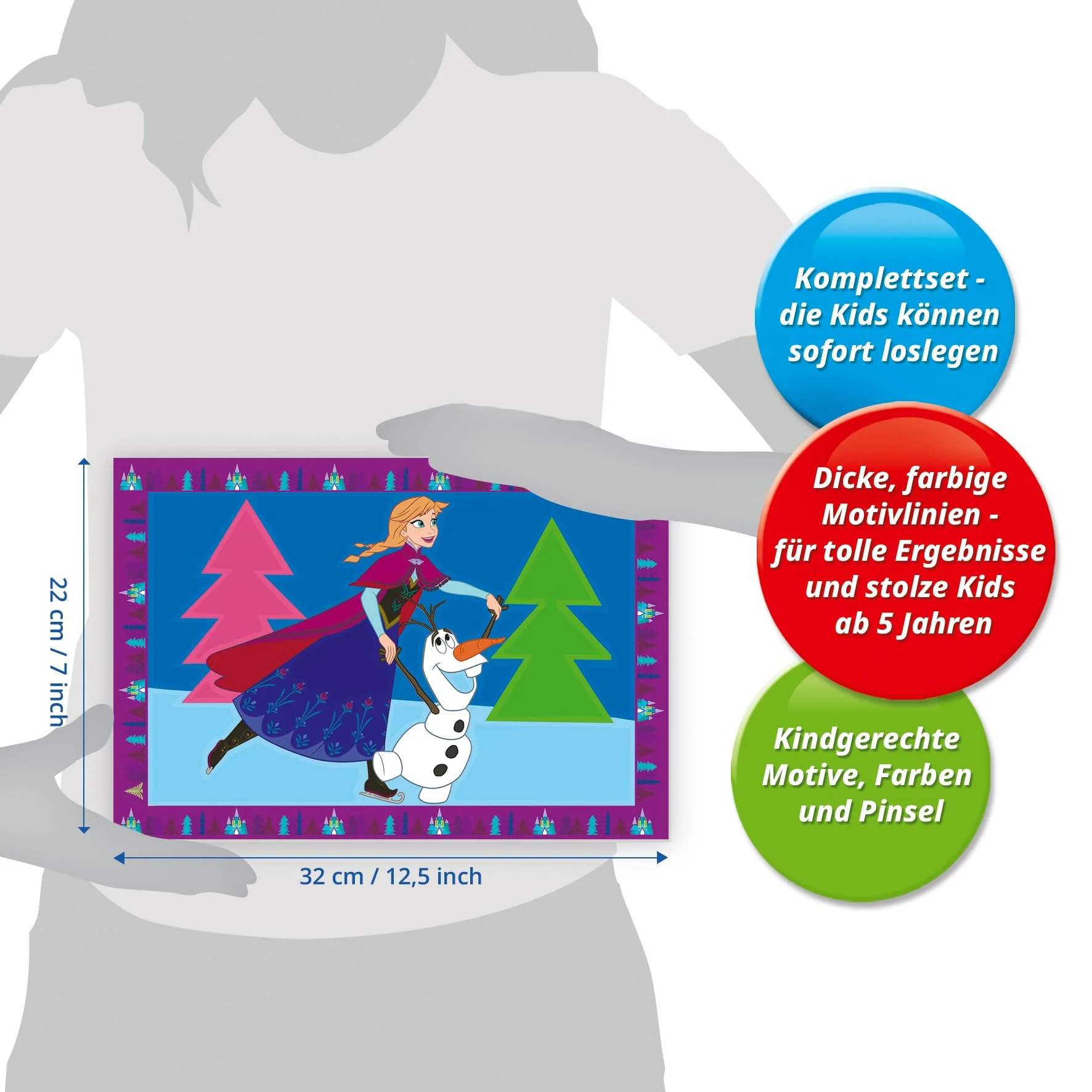 Ravensburger CreArt 27771 - Eiskönigin - Malen nach Zahlen Disney Frozen für Kinder ab 5 Jahre, Malset mit Rahmen, Pinsel und Acrylfarben, Geschenk für Mädchen und Jungen - Image 3