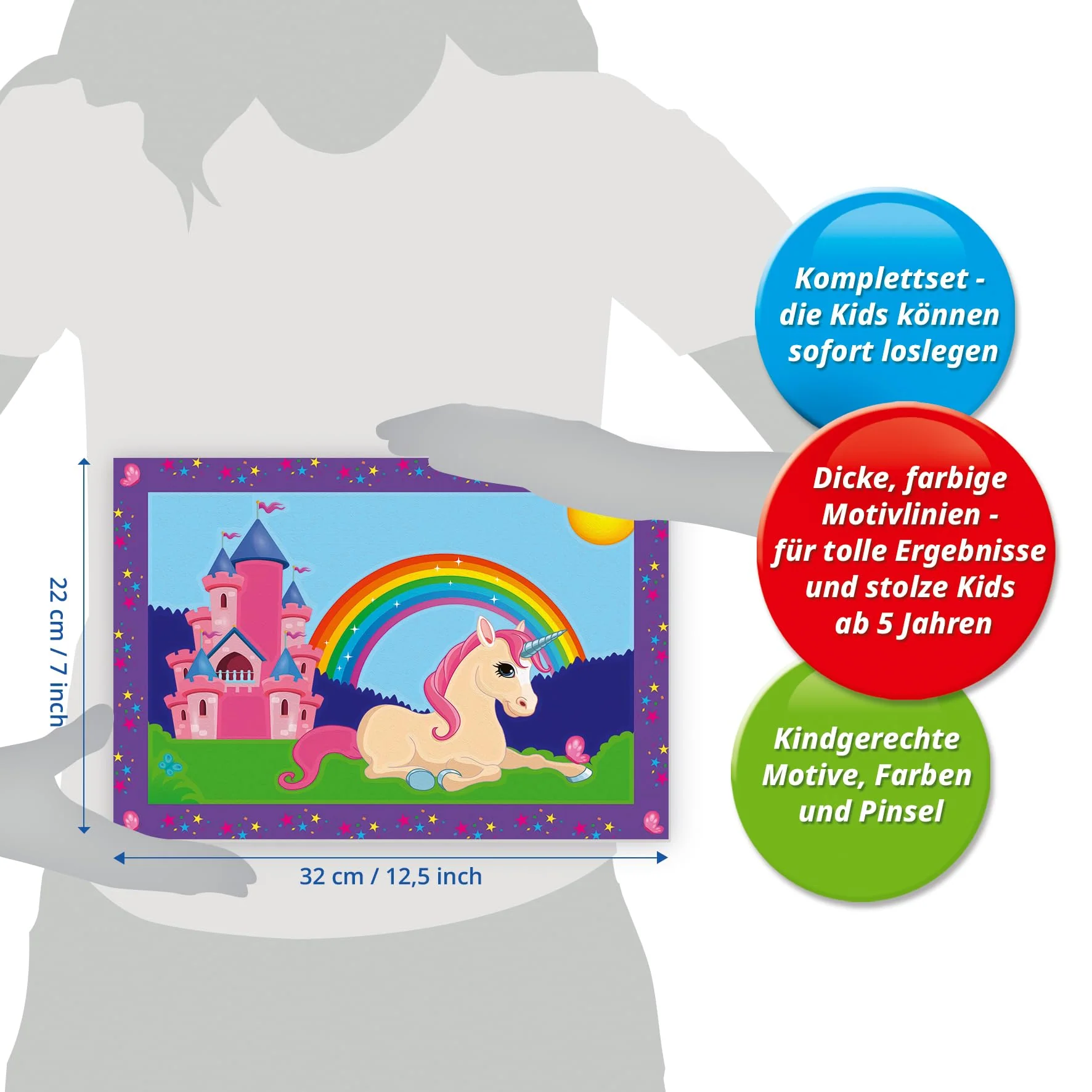 Ravensburger CreArt 27774 - Bunte Einhornwelt - Malen nach Zahlen Einhörner für Kinder ab 5 Jahre, Malset mit Rahmen, Pinsel und Acrylfarben, Geschenk für Mädchen und Jungen - Image 6