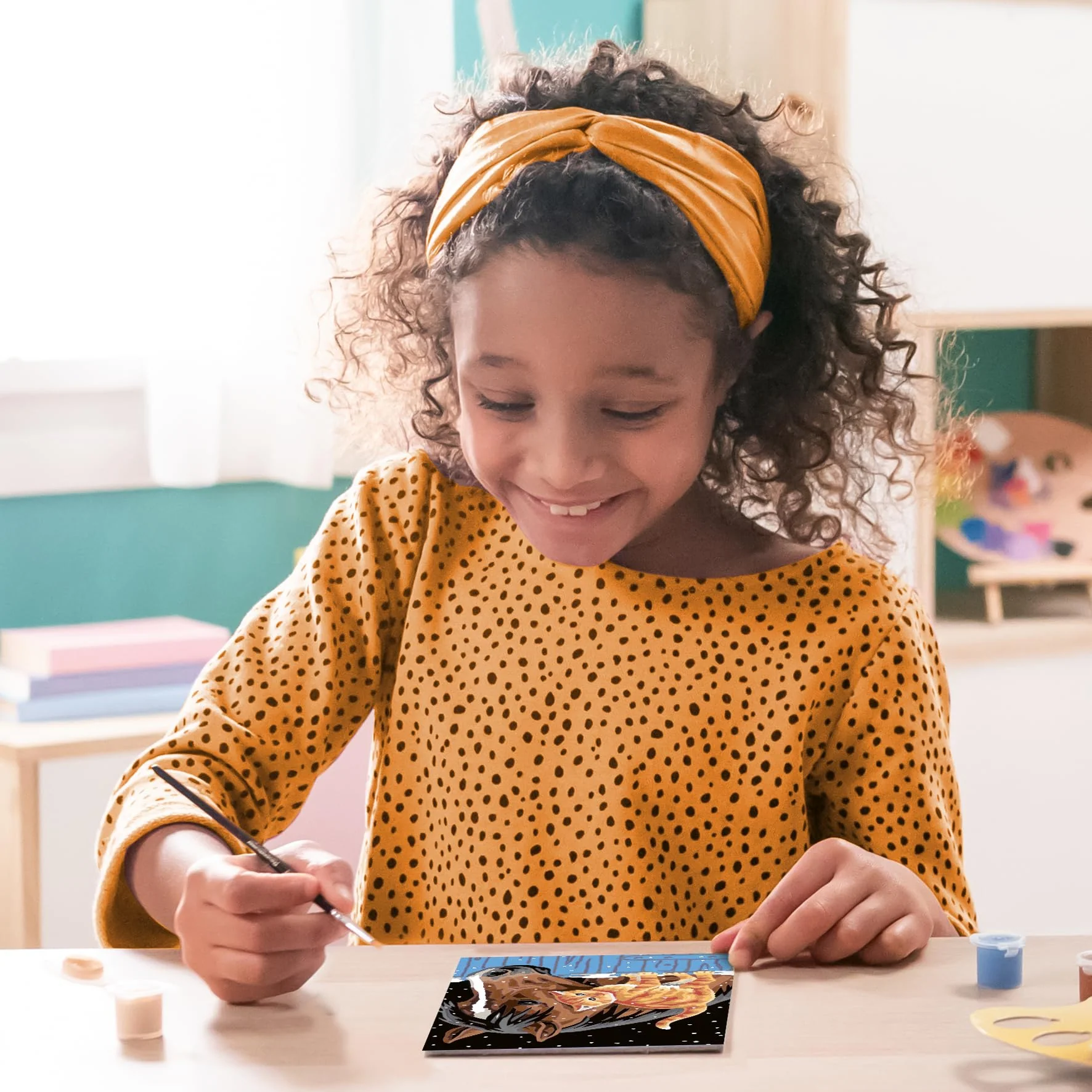 Ravensburger CreArt 28556 - Fohlen mit Kätzchen - Malen nach Zahlen für Kinder ab 7 Jahre, Malset mit Rahmen, Pinsel und Acrylfarben, Geschenk für Mädchen und Jungen, mit Glitzer - Image 7