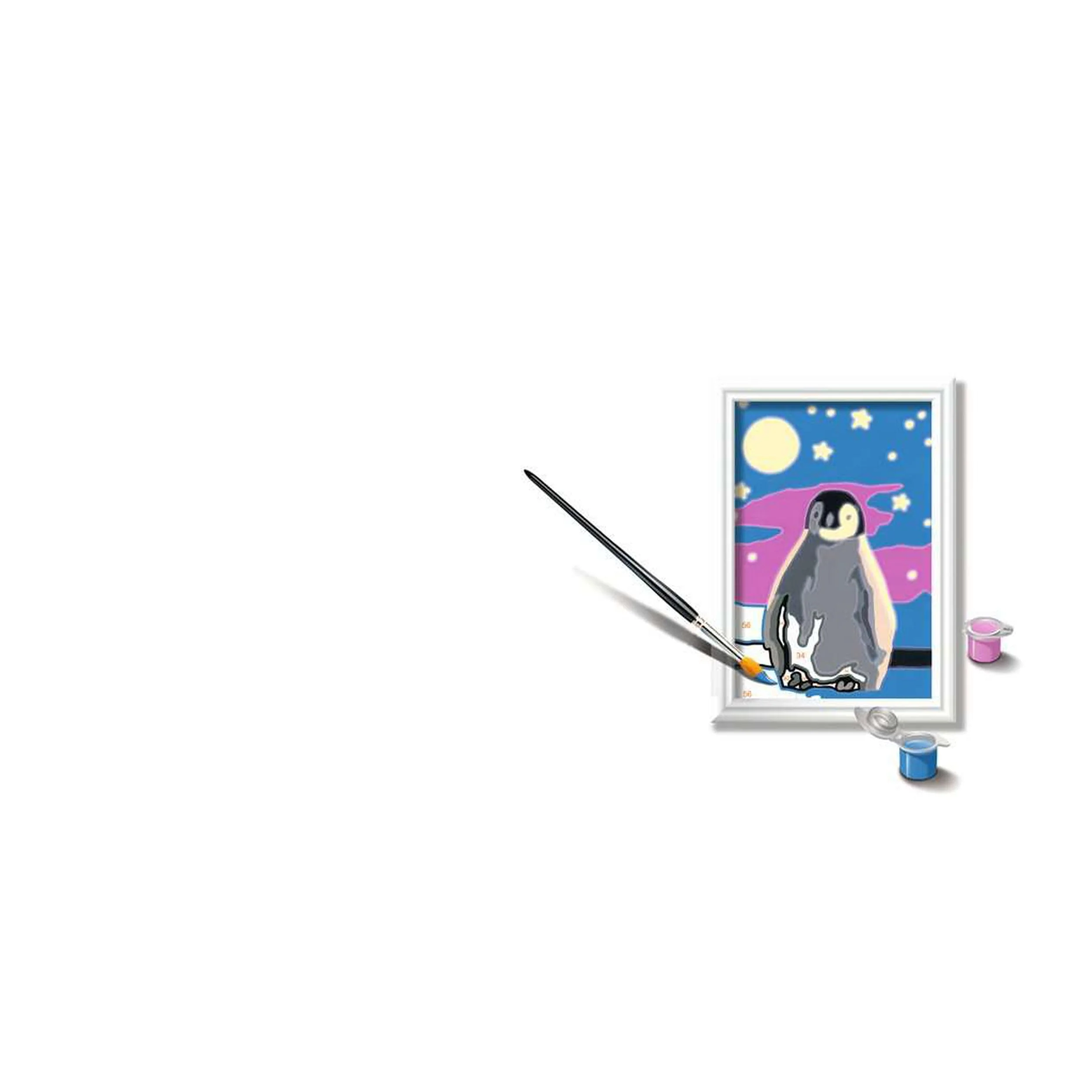 Ravensburger CreArt 28775 - Kleiner Pinguin - Malen nach Zahlen ab 7 Jahre, Malset mit Rahmen, Pinsel und Acrylfarben, Geschenk für Mädchen und Jungen, Leuchtet im Dunkeln - Image 2