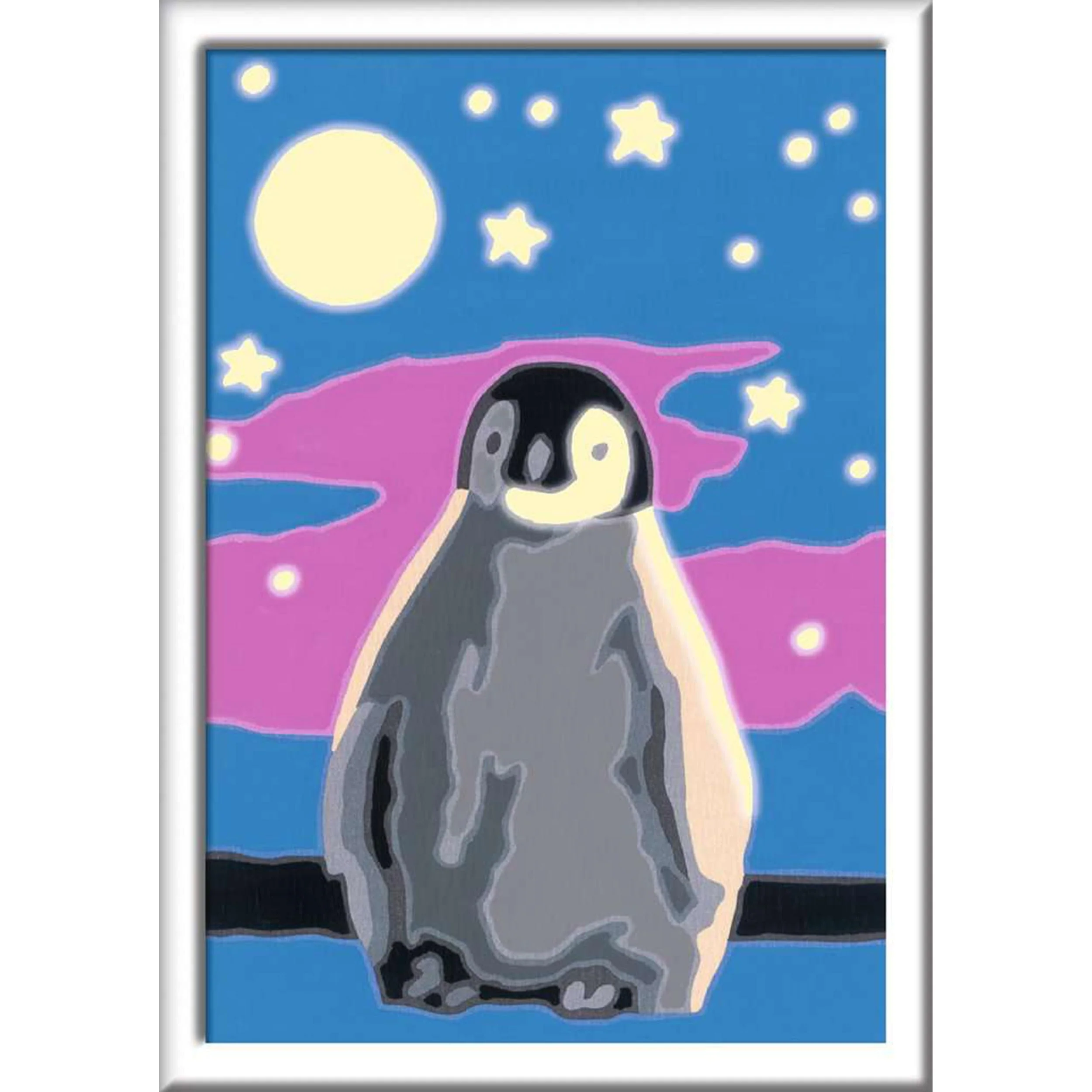 Ravensburger CreArt 28775 - Kleiner Pinguin - Malen nach Zahlen ab 7 Jahre, Malset mit Rahmen, Pinsel und Acrylfarben, Geschenk für Mädchen und Jungen, Leuchtet im Dunkeln - Image 3