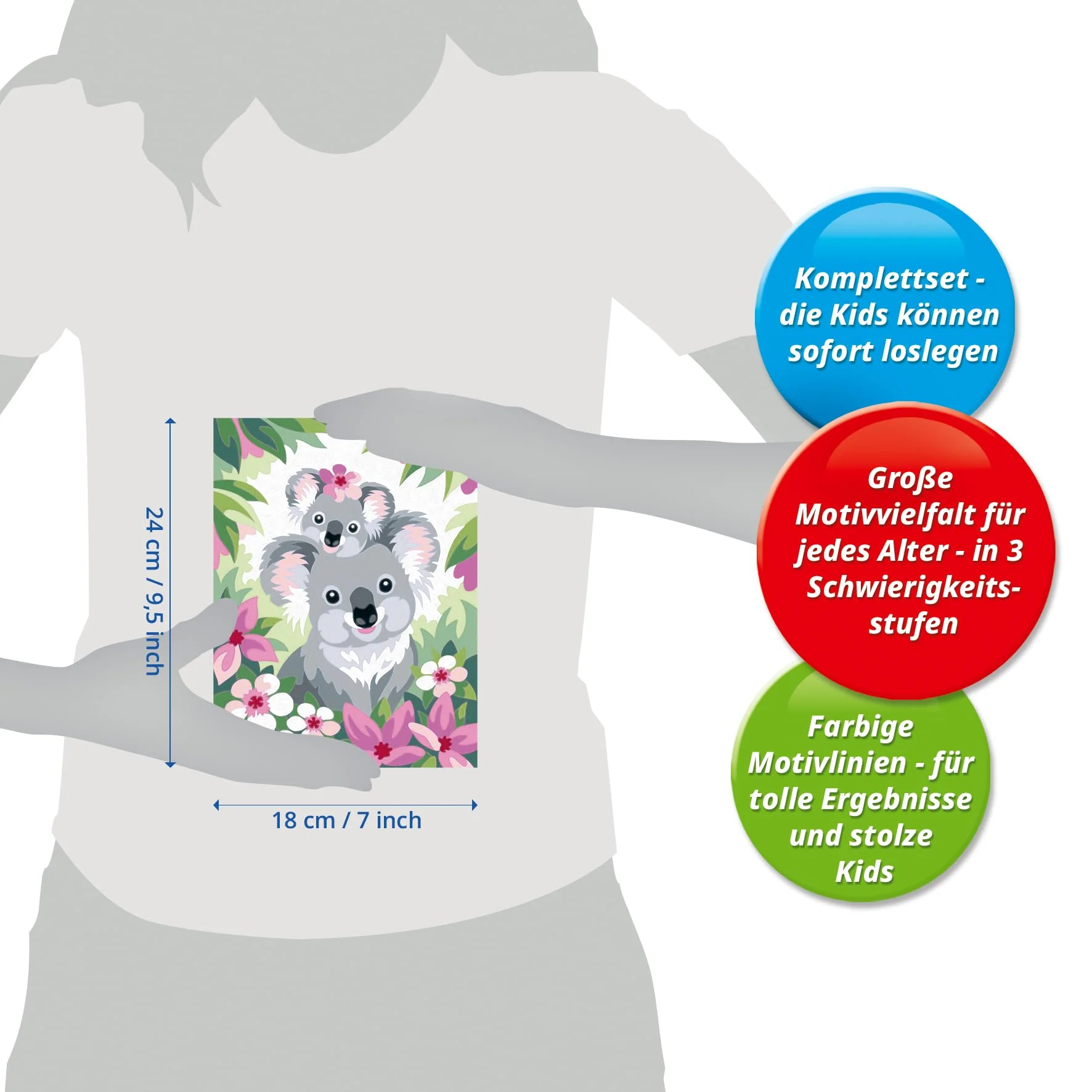 Ravensburger CreArt 28984 - Süße Koalas - Malen nach Zahlen für Kinder ab 9 Jahre, Malset mit Rahmen, Pinsel und Acrylfarben, Geschenk für Mädchen und Jungen - Image 3