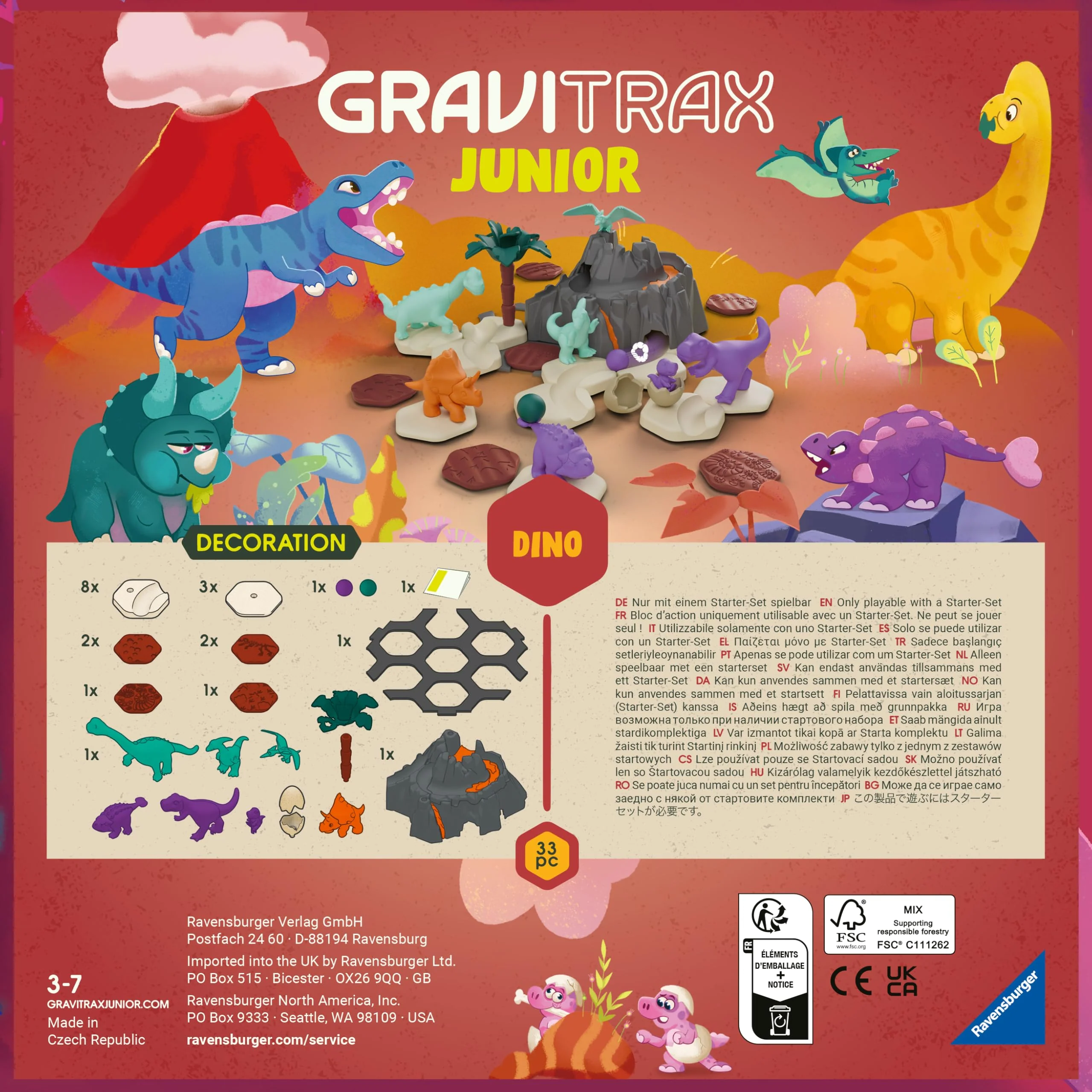 Ravensburger GraviTrax Junior Extension Dino 24587 - Kugelbahn ab 3 Jahre - Murmelbahn und Konstruktionsspielzeug für Kinder - Dino Geschenk für Jungen und Mädchen - Image 2