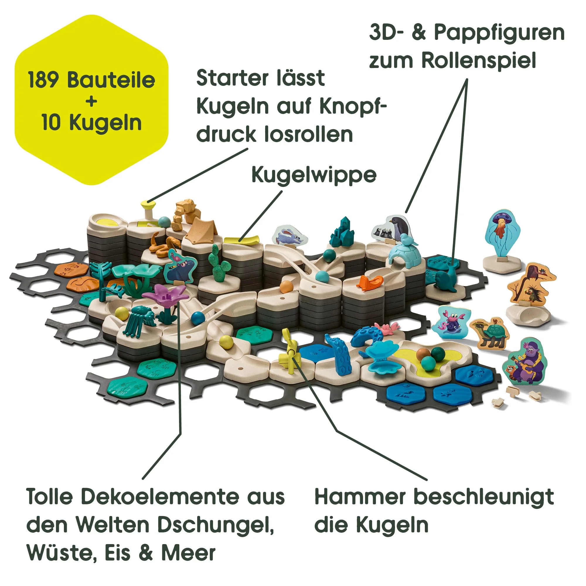 Ravensburger GraviTrax Junior Starter-Set XXL 27059 - Murmelbahn überwiegend aus nachwachsenden Rohstoffen mit Themenwelten, Lernspielzeug und Konstruktionsspielzeug für Jungs und Mädchen ab 3 Jahren - Image 10