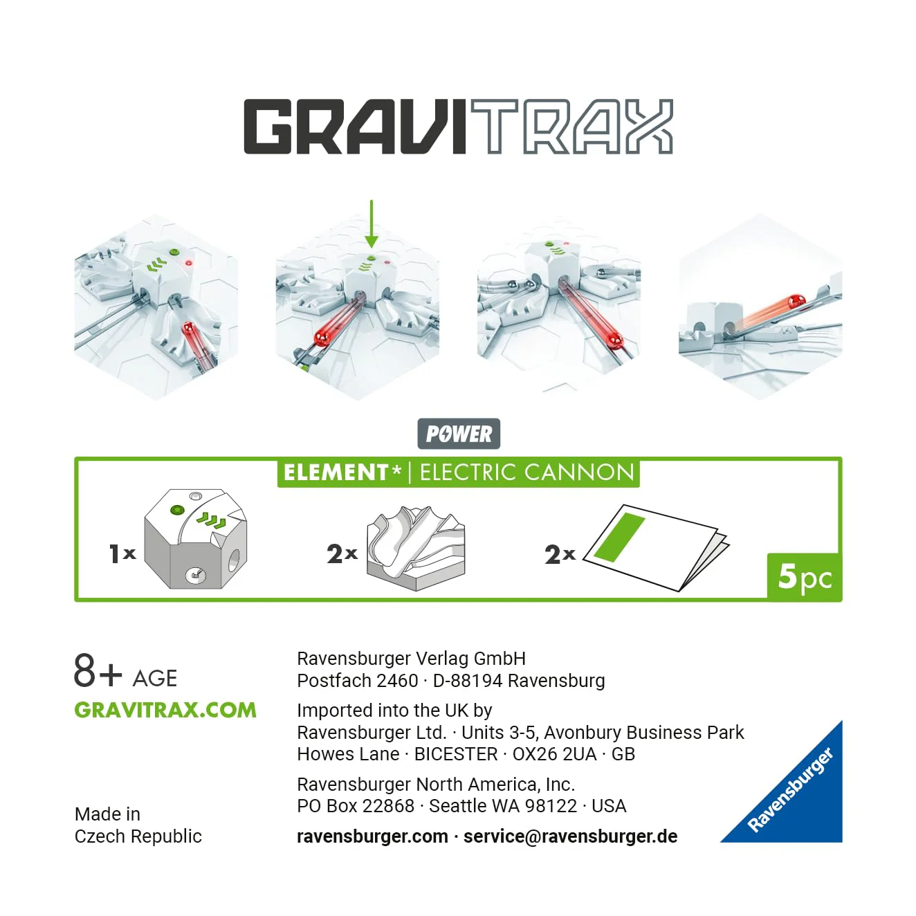 Ravensburger GraviTrax Power Element Electric Cannon 23745 - elektronische Erweiterung für Deine Kugelbahn - Murmelbahn und Konstruktionsspielzeug ab 8 Jahre - Image 2