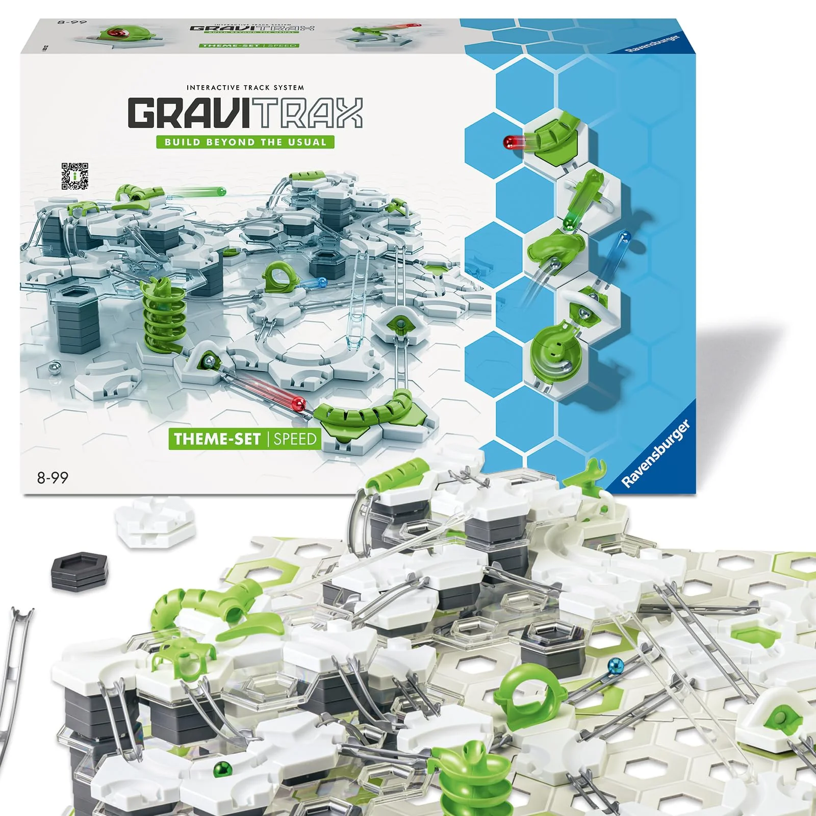 Ravensburger GraviTrax Theme-Set Speed 22428 - GraviTrax Starter-Set für Deine Kugelbahn - Murmelbahn und Konstruktionsspielzeug ab 8 Jahren, alleine bespielbar