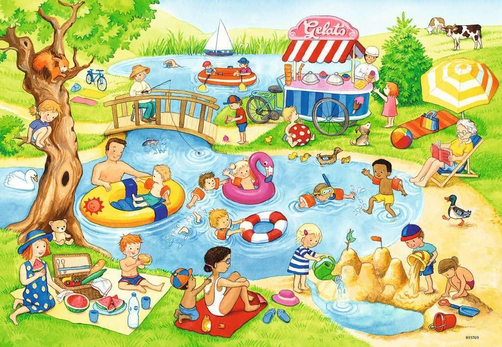 Ravensburger Kinderpuzzle - 05057 Freizeit am See - Puzzle für Kinder ab 4 Jahren, mit 2x24 Teilen - Image 2