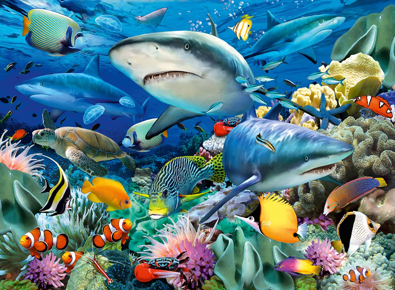 Ravensburger Kinderpuzzle - 10951 Riff der Haie - Unterwasserwelt-Puzzle für Kinder ab 6 Jahren, mit 100 Teilen im XXL-Format - Image 5