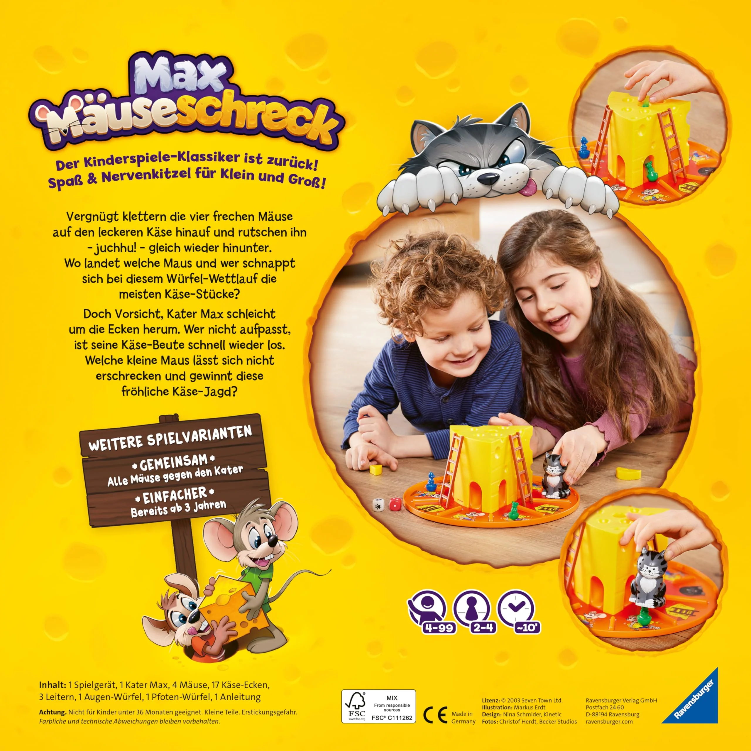Ravensburger Kinderspiele 24562 - Max Mäuseschreck - Würfelspiel für 2 bis 4 Spieler, Kinderspiel ab 4 Jahren - Geburtstagsgeschenke - Image 5