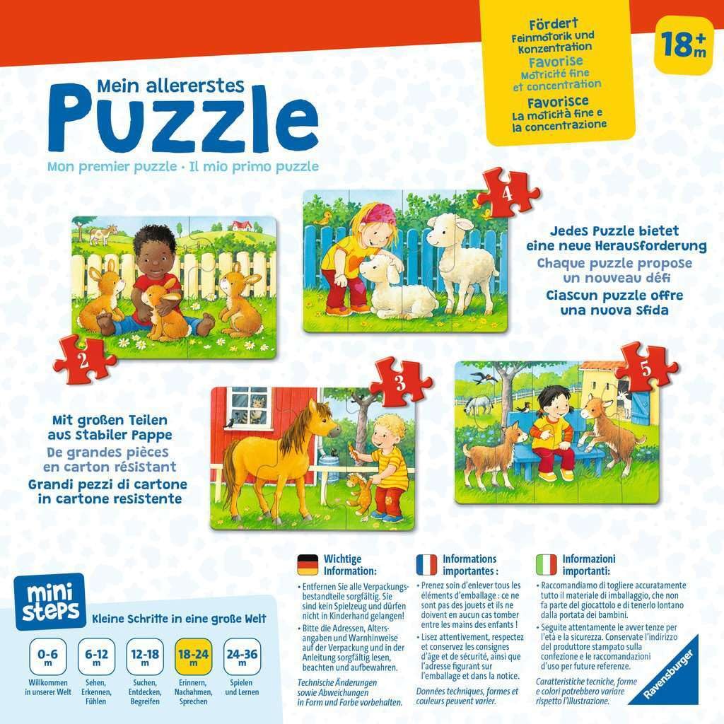 Ravensburger ministeps 4169 Mein allererstes Puzzle: Streichelzoo - 4 erste Puzzles mit 2-5 Teilen, Spielzeug ab 18 Monate - Image 7