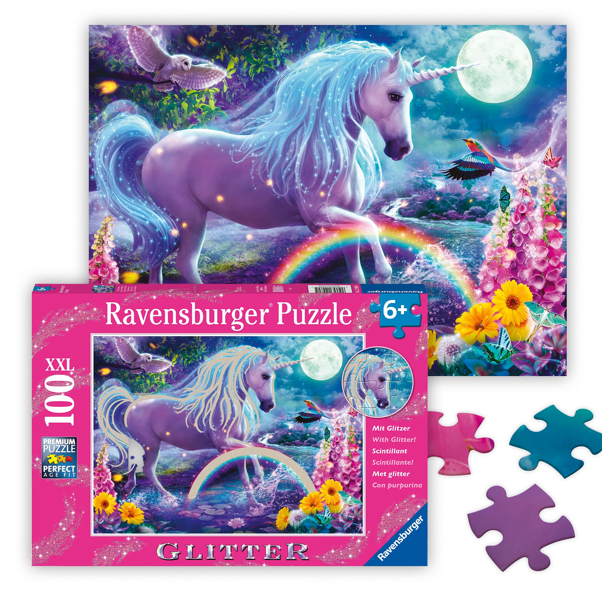 Ravensburger Puzzle Glitter Unicorn 100p 100 Teile