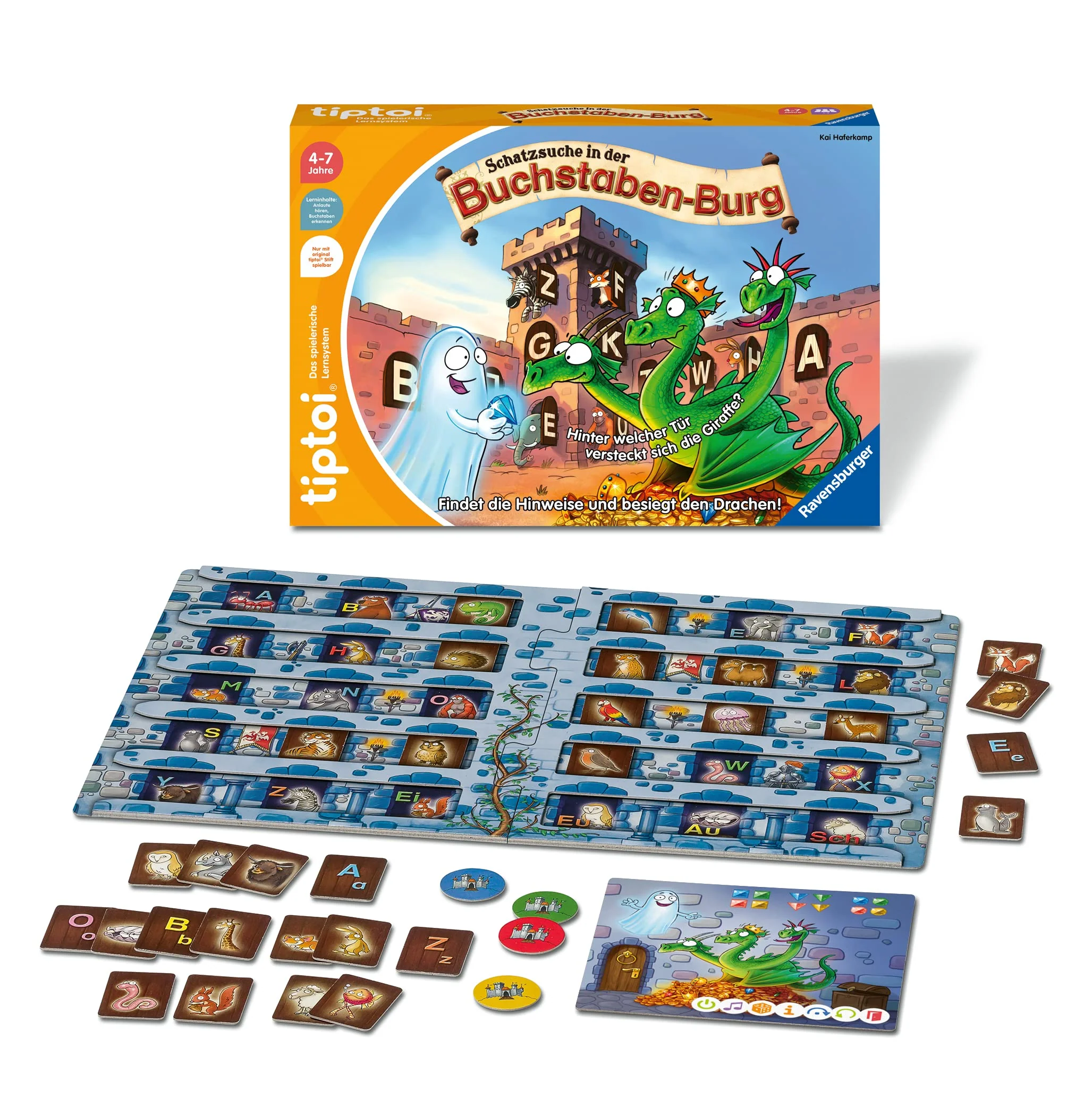 Ravensburger tiptoi 00124 Schatzsuche in der Buchstabenburg, Spiel für Kinder von 4-7 Jahren, für 1-4 Spieler - Image 10