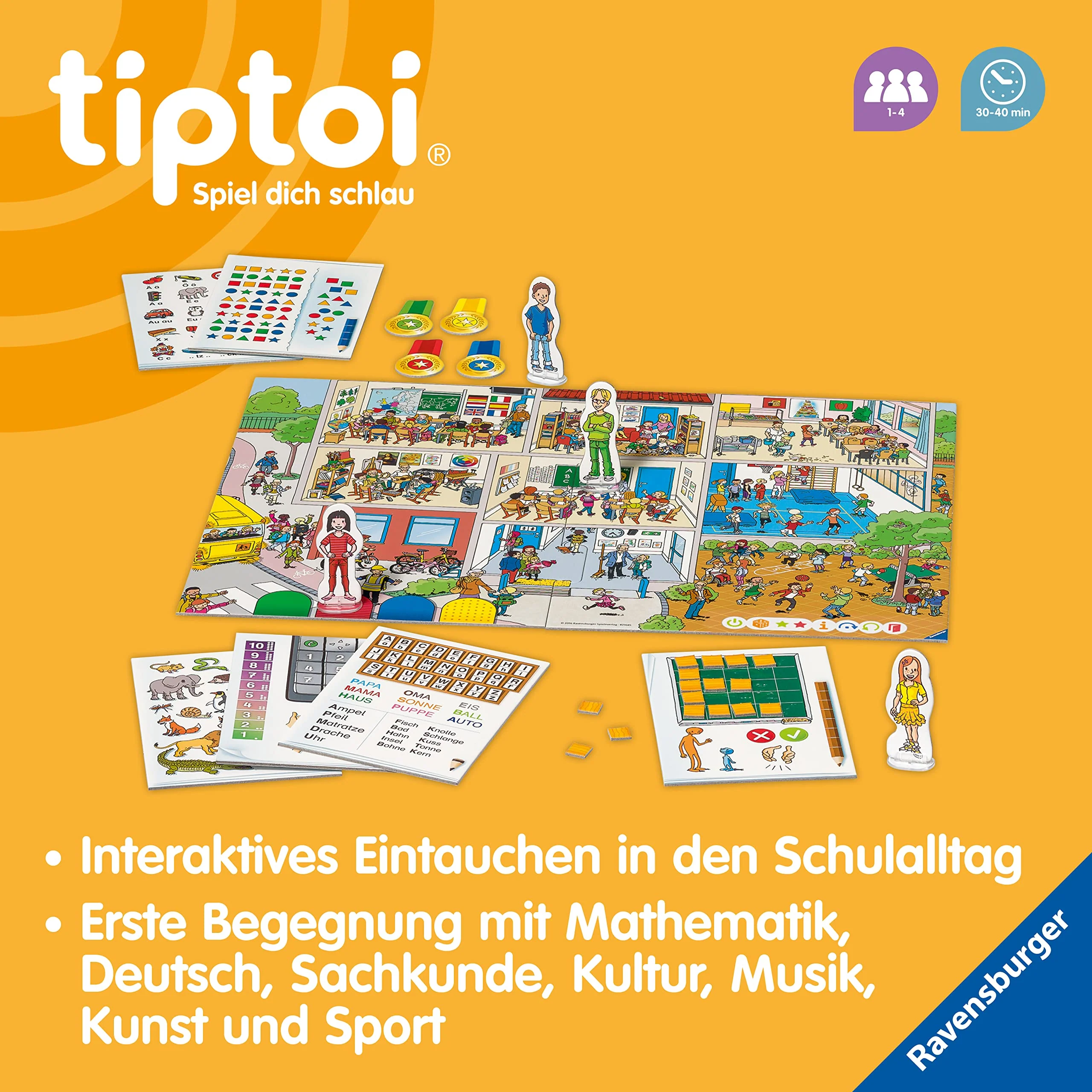 Ravensburger tiptoi Spiel - 00123 Wir Spielen Schule - Spiel ab 5 Jahren für 1-4 Spieler, Erlebe interaktiv einen kompletten Schultag - Image 6