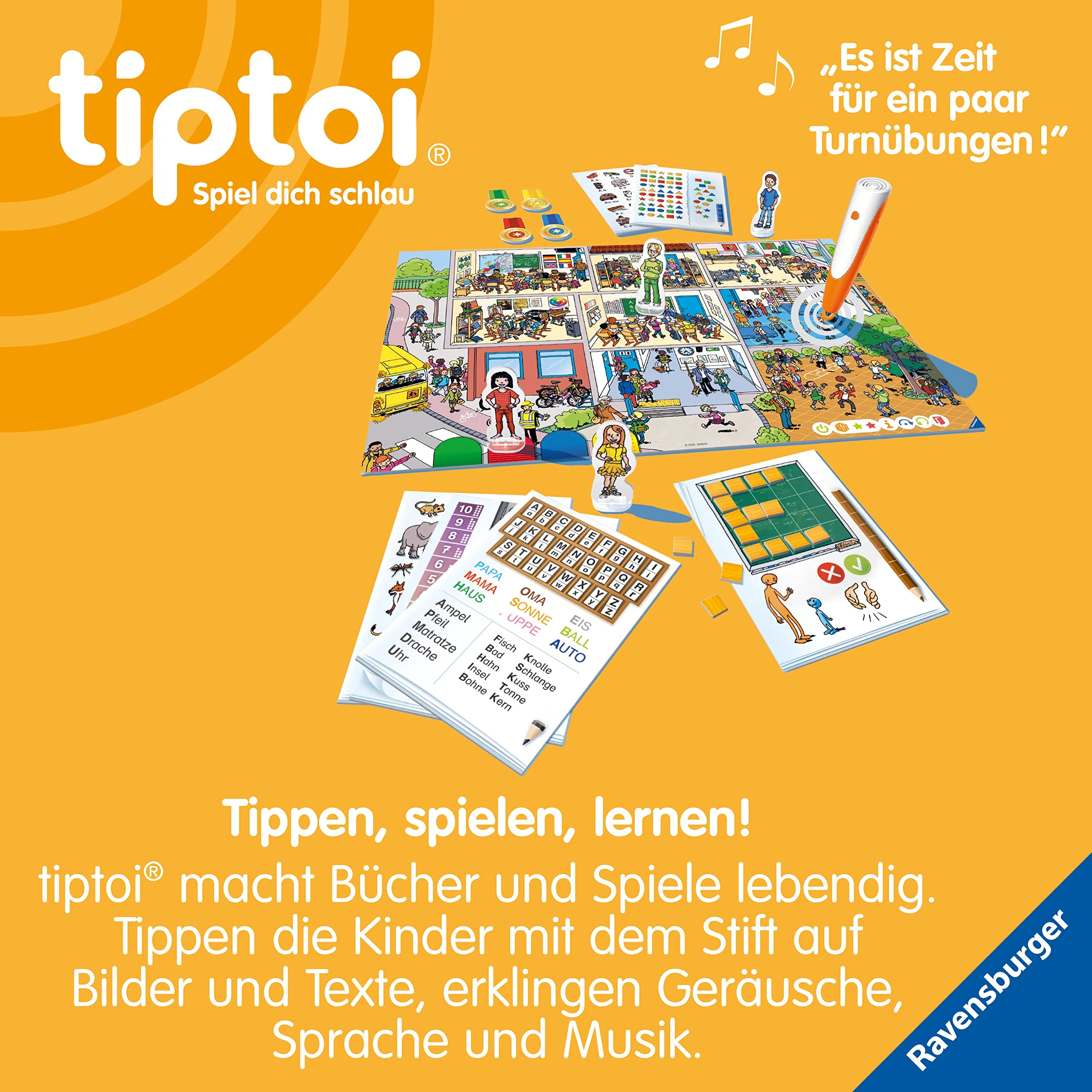 Ravensburger tiptoi Spiel - 00123 Wir Spielen Schule - Spiel ab 5 Jahren für 1-4 Spieler, Erlebe interaktiv einen kompletten Schultag - Image 7