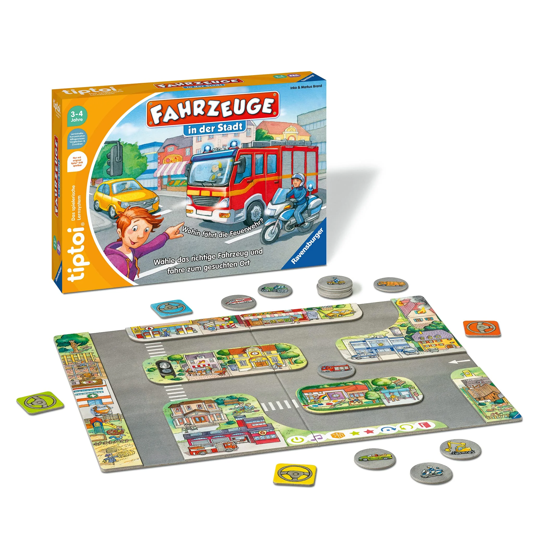Ravensburger tiptoi Spiel 00127 Fahrzeuge in der Stadt - Lernspiel ab 3 Jahren, lehrreiches Zuordnungsspiel für Jungen und Mädchen, für 1-4 Spieler - Image 10