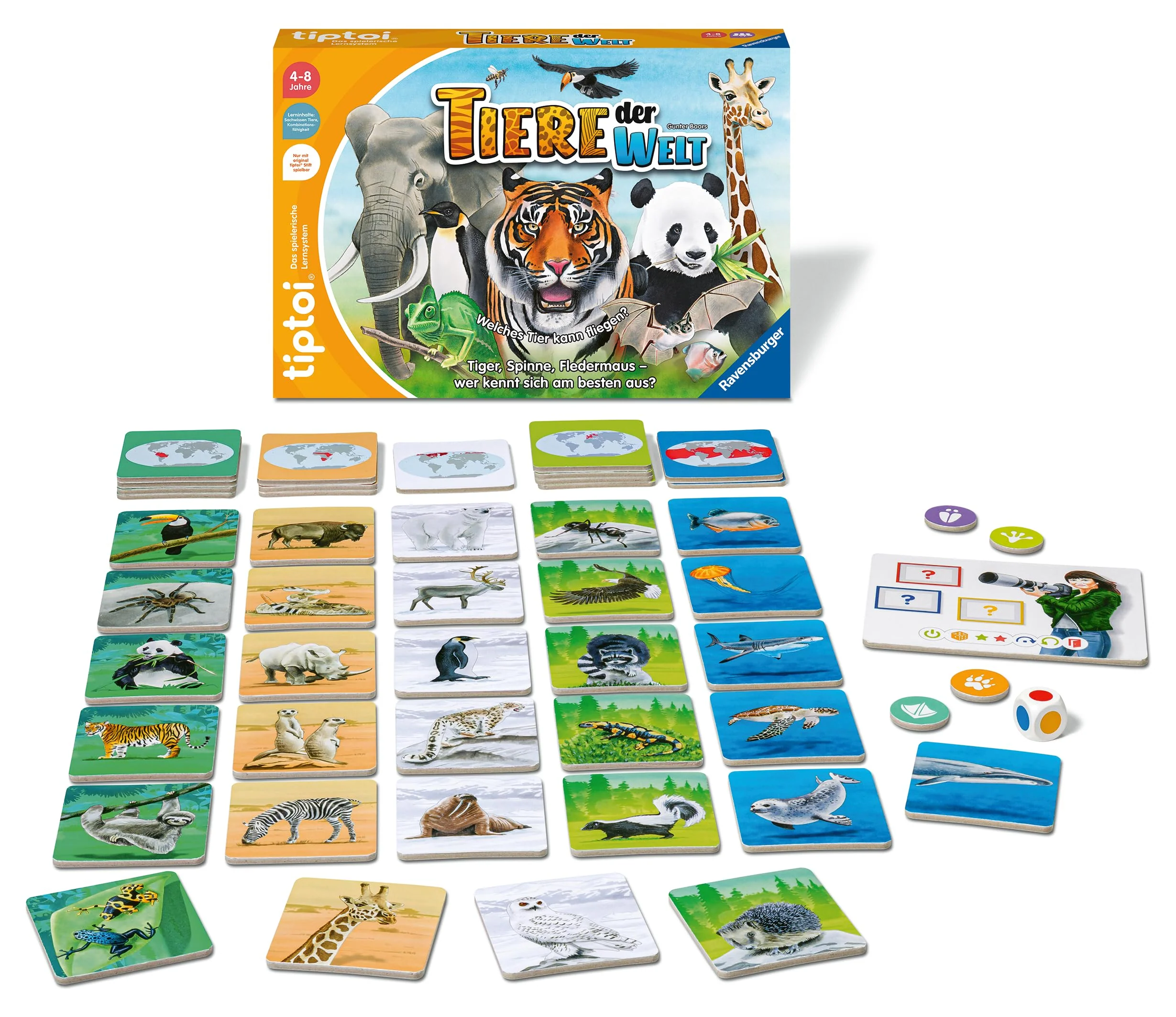 Ravensburger tiptoi Spiel 00171 Tiere der Welt, Erkenne die Tiere anhand ihrer Eigenschaften, Lernspiel für 1-4 Kinder von 4-8 Jahren - Image 9