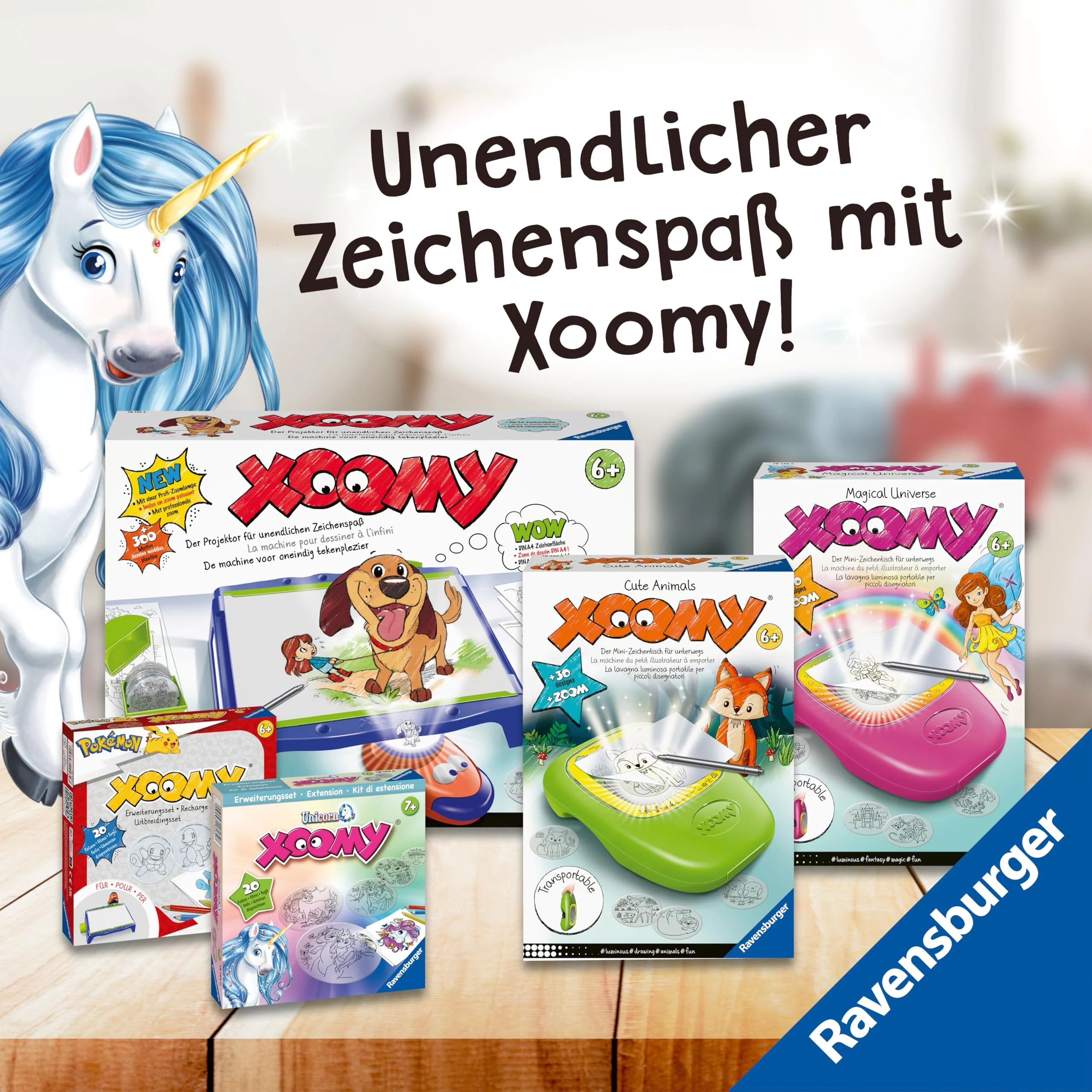 Ravensburger Xoomy Midi Cute Animals - Projektor zum Zeichnen süßer Tiere für Kinder ab 6 Jahren, kreatives Zeichnen und Malen für Mädchen und Jungen, 18445 - Image 4
