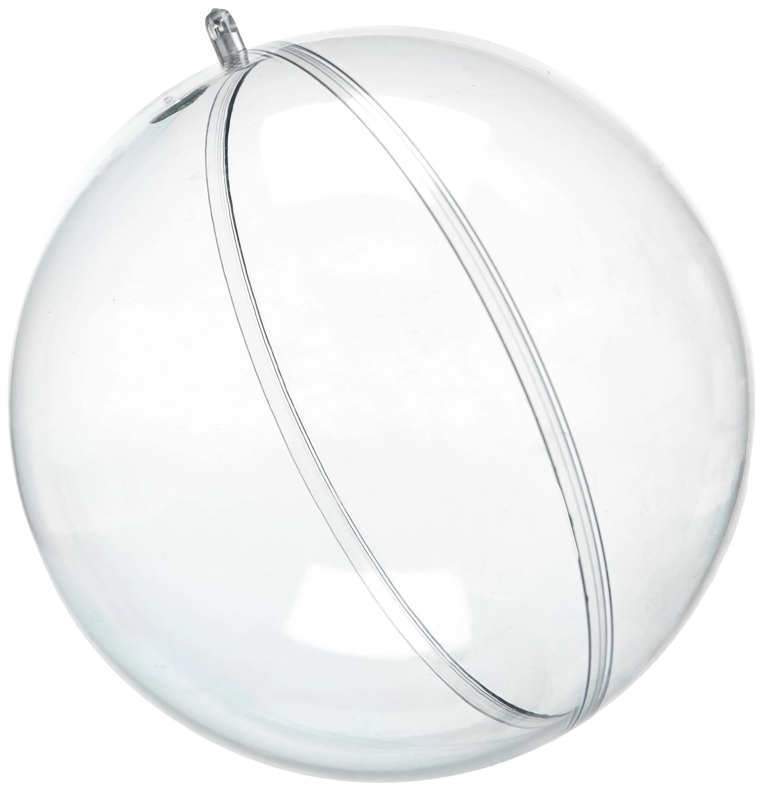 Rayher Plastik-Kugel, 2teilig, 16 cm ø, Kunststoff-Kugel zum befüllen, transparent, Acrylkugel mit Aufhänge-Öse, Dekokugel durchsichtig, Weihnachtskugel zweiteilig, 3946237